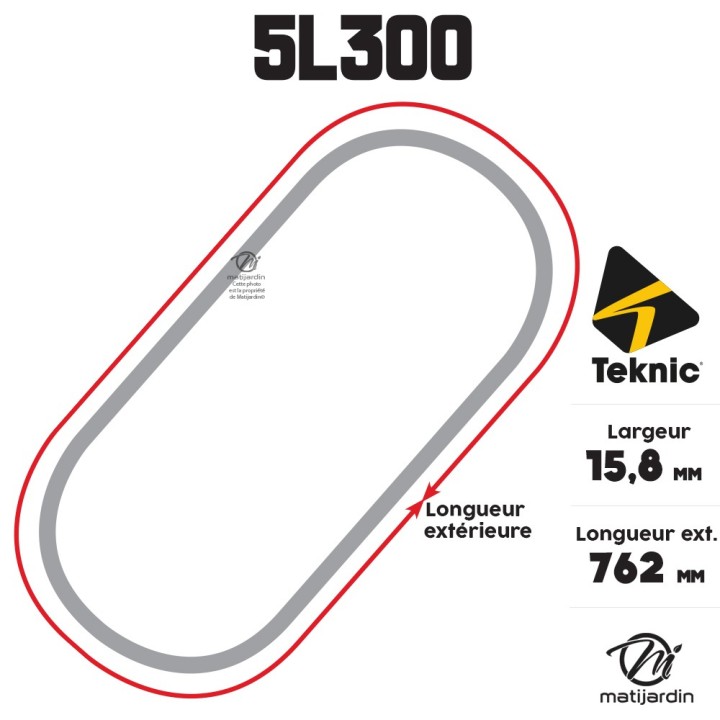 Courroie tondeuse Teknic 5L30 Kevlar Trapézoïdale - 15,8 mm x 762 mm