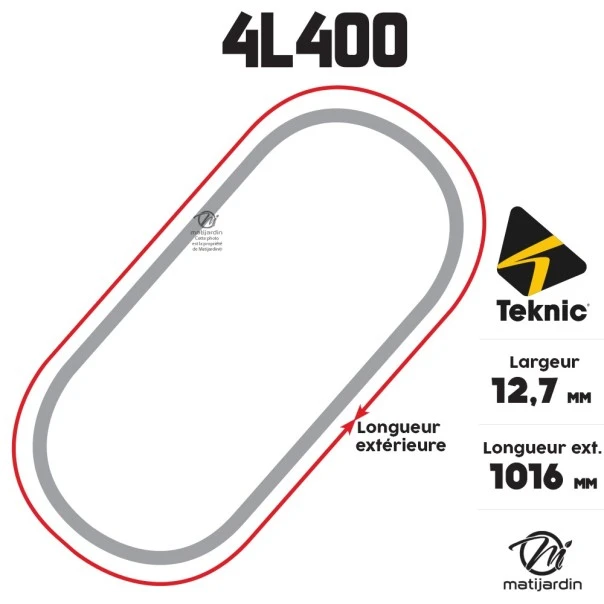 Courroie tondeuse Teknic 4L40 Kevlar Trapézoïdale - 12,7 mm x 1016 mm