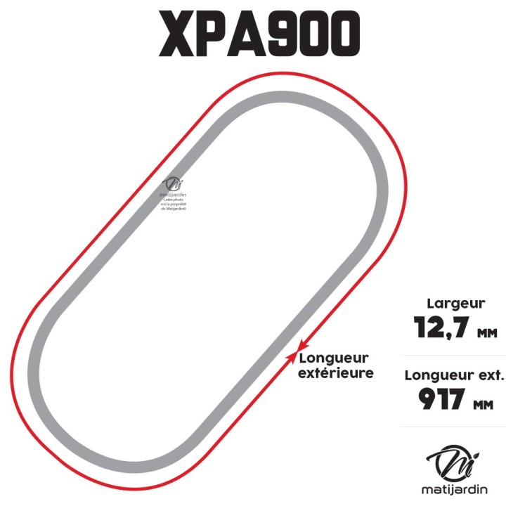 Courroie tondeuse Trapézoïdale crantée XPA900 - 12,7 mm x 917 mm