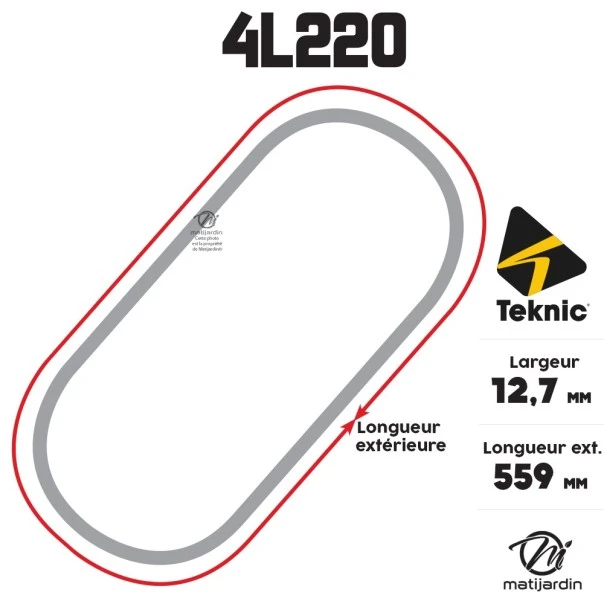 Courroie tondeuse Teknic 4L22 Kevlar Trapézoïdale - 12,7 mm x 559 mm