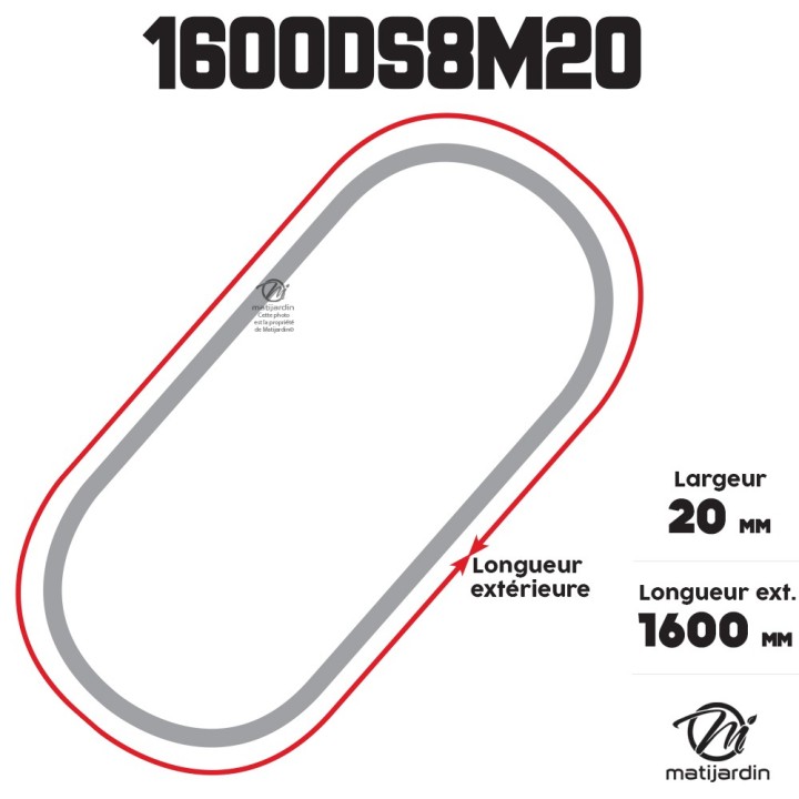 Courroie tondeuse Double Denture 1600DS8M20 - 20 mm x 1600 mm