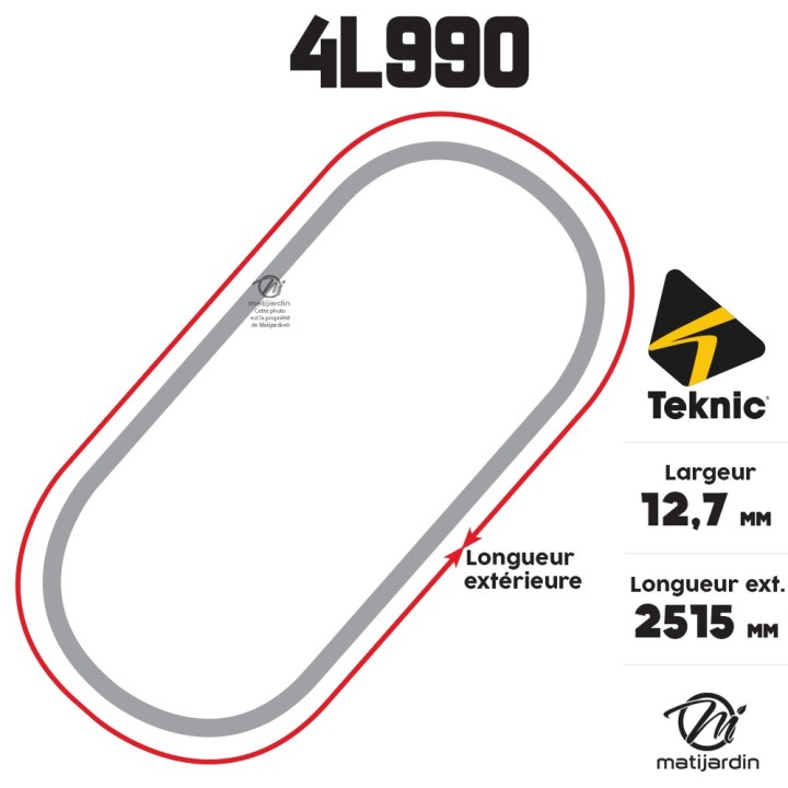 Courroie tondeuse Teknic 4L99 Kevlar Trapézoïdale - 12,7 mm x 2515 mm