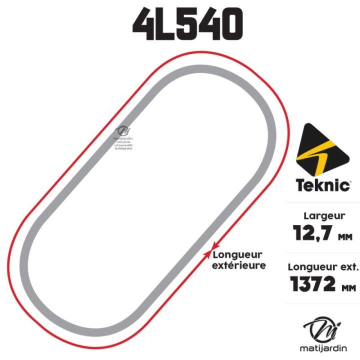 Courroie tondeuse Teknic 4L54 Kevlar Trapézoïdale - 12,7 mm x 1372 mm