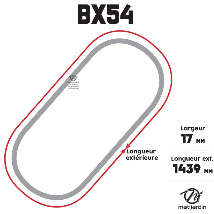 Courroie tondeuse Trapézoïdale crantée BX54 - 17 mm x 1439 mm