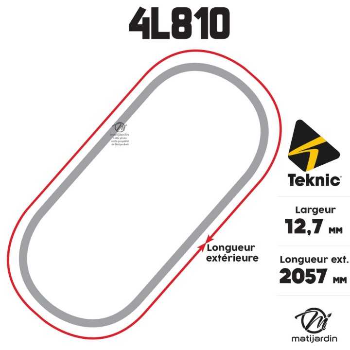Courroie tondeuse Teknic 4L81 Kevlar Trapézoïdale - 12,7 mm x 2057 mm