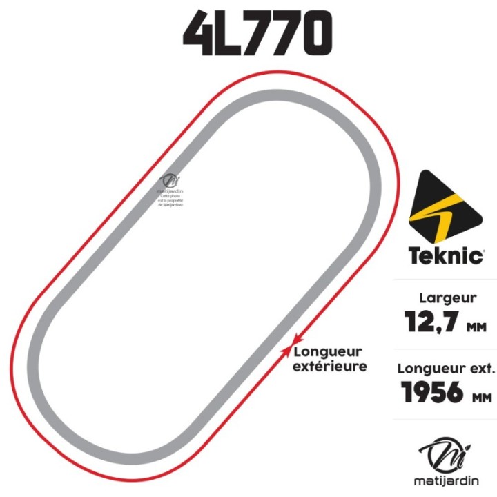 Courroie tondeuse Teknic 4L77 Kevlar Trapézoïdale - 12,7 mm x 1956 mm