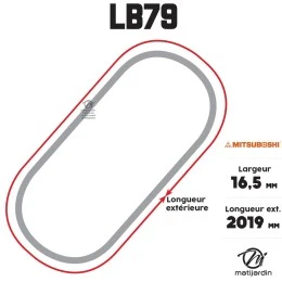 Courroie tondeuse Mitsuboshi LB79 - 16,5 mm x 2019 mm