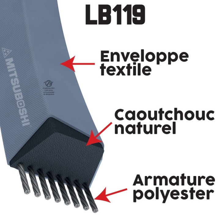 Courroie tondeusex Mitsuboshi LB105 - 16,5 mm x 3035 mm