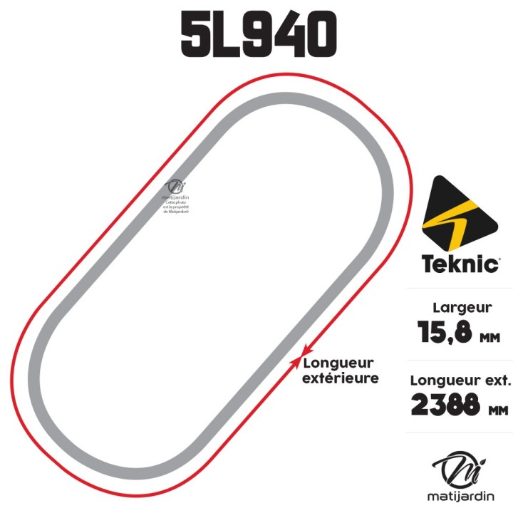 Courroie tondeuse Teknic 5L94 Kevlar Trapézoïdale - 15,8 mm x 2388 mm