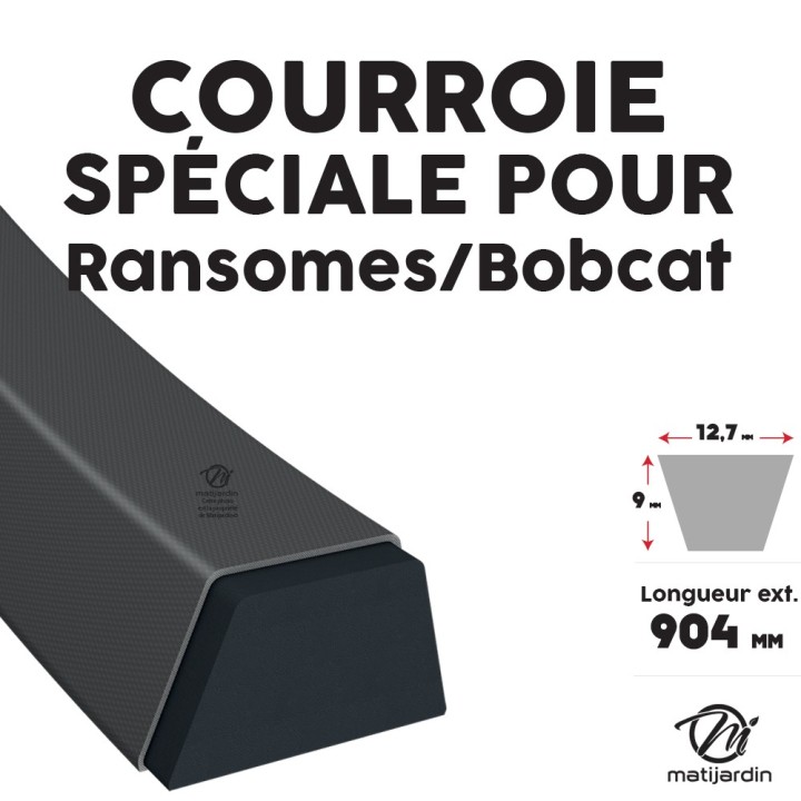 Courroie tondeuse pour Ransomes 38016 N - 12,7 mm x 904 mm