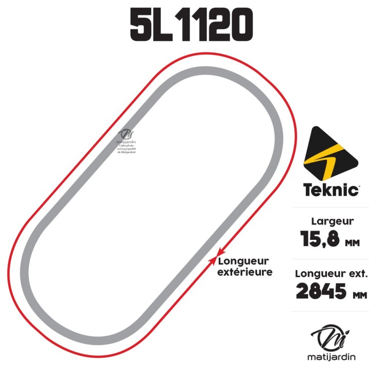 Courroie tondeuse Teknic 5L112 Kevlar Trapézoïdale - 15,8 mm x 2845 mm