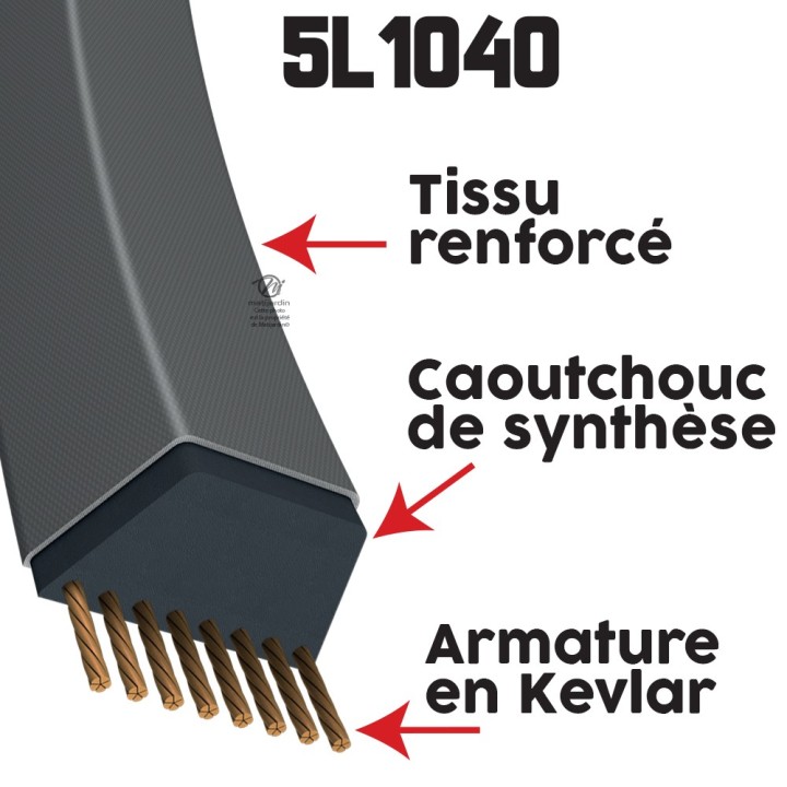 Courroie tondeuse Teknic 5L104 Kevlar Trapézoïdale - 15,8 mm x 2642 mm
