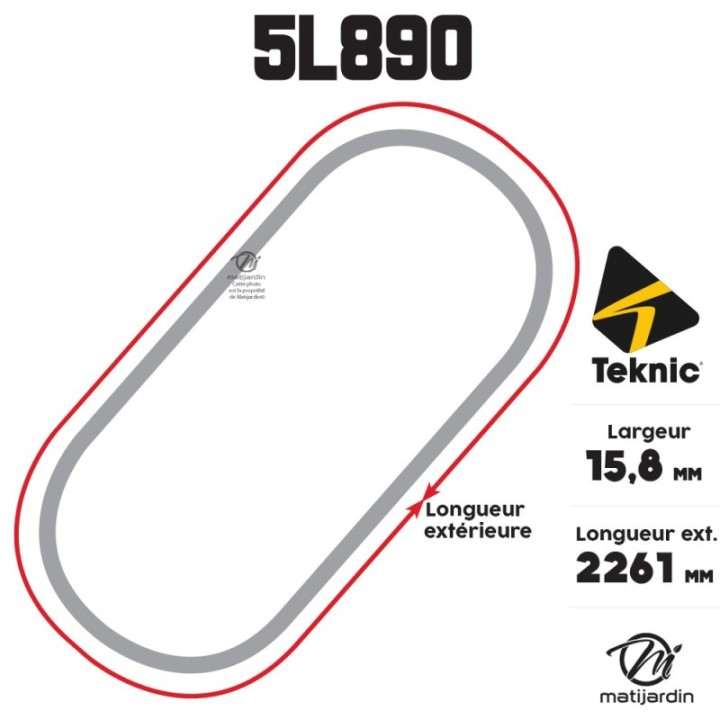 Courroie tondeuse Teknic 5L89 Kevlar Trapézoïdale - 15,8 mm x 2261 mm