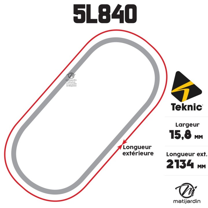 Courroie tondeuse Teknic 5L84 Kevlar Trapézoïdale - 15,8 mm x 2134 mm