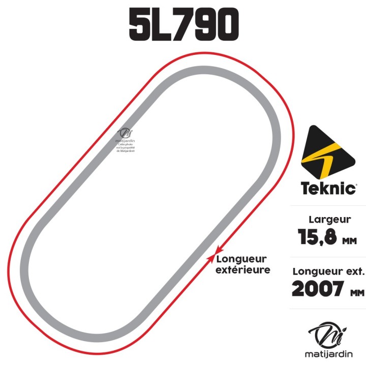 Courroie tondeuse Teknic 5L79 Kevlar Trapézoïdale - 15,8 mm x 2007 mm