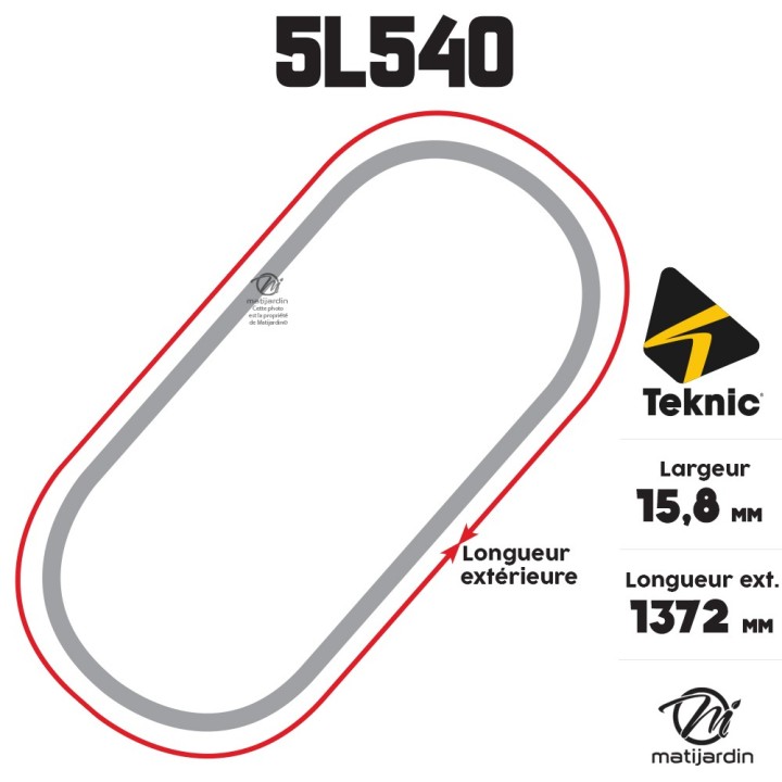 Courroie tondeuse Teknic 5L54 Kevlar Trapézoïdale - 15,8 mm x 1372 mm