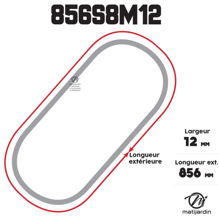 Courroie tondeuse simple denture 856 -S8M12 n° 9585 -0165 -01