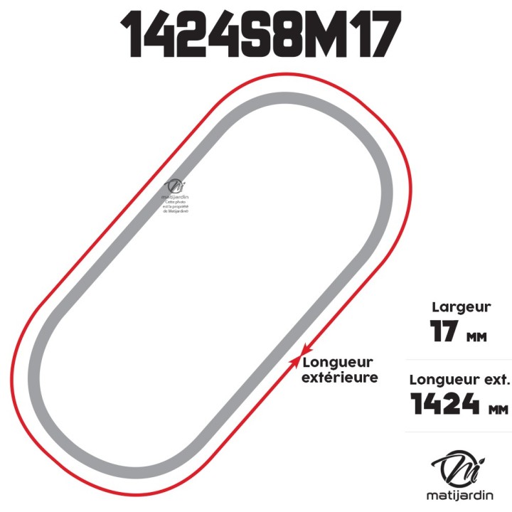 Courroie tondeuse simple denture 1424 -S8M17 n° 9585 -0133 -01