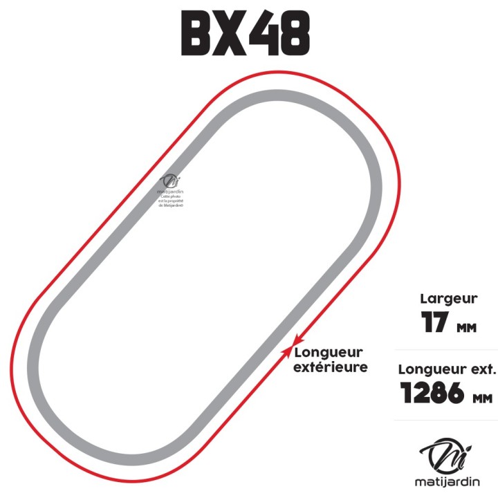Courroie tondeuse Trapézoïdale crantée BX48 - 17 mm x 1286 mm