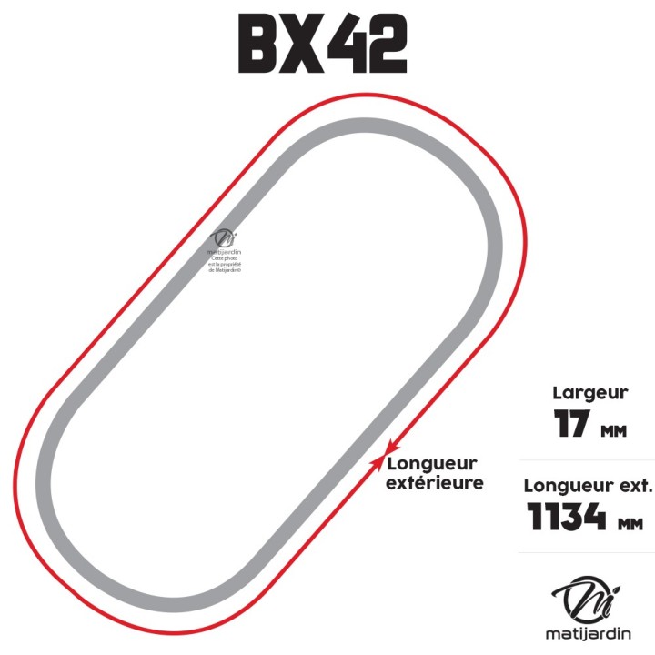 Courroie tondeuse Trapézoïdale crantée BX42 - 17 mm x 1134 mm