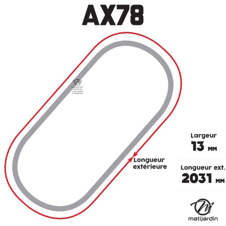 Courroie tondeuse Trapézoïdale crantée AX78 - 13 mm x 2031 mm