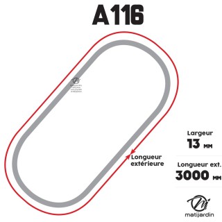 Courroie tondeuse Trapézoïdale A116 - 13 mm x 3000 mm