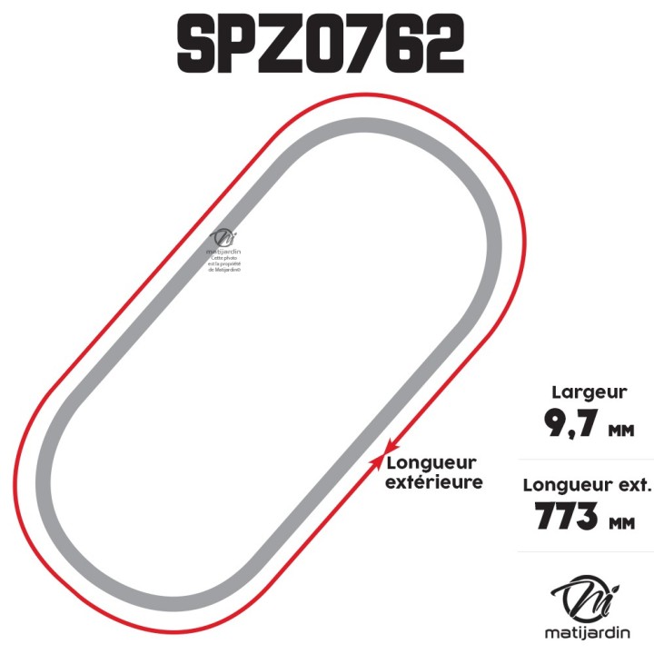 Courroie tondeuse Trapézoïdale SPZ762 - 9,7 mm x 773 mm