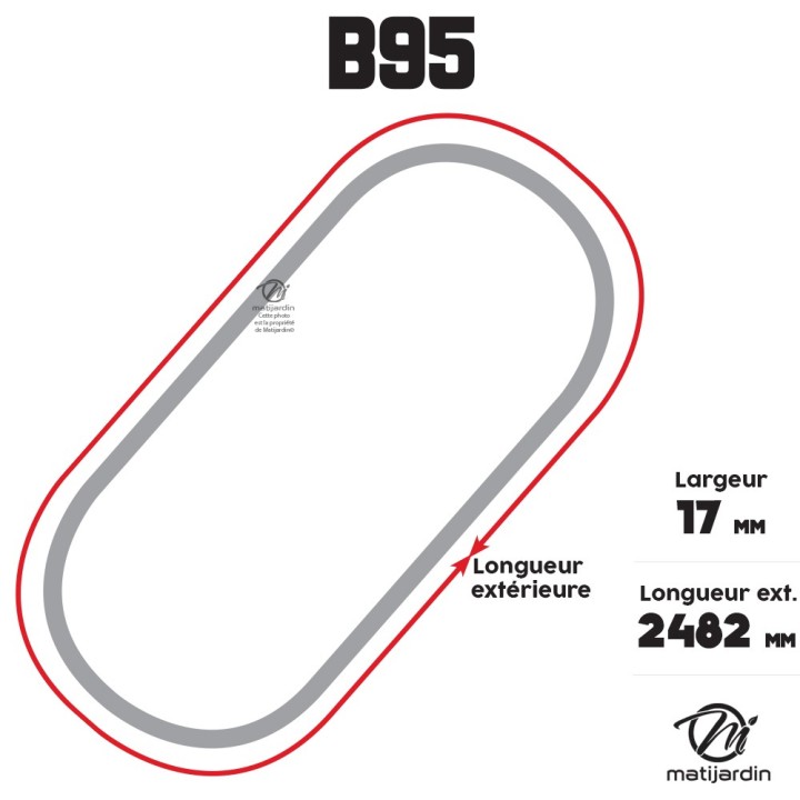 Courroie tondeuse Trapézoïdale B95 - 13 mm x 2482 mm