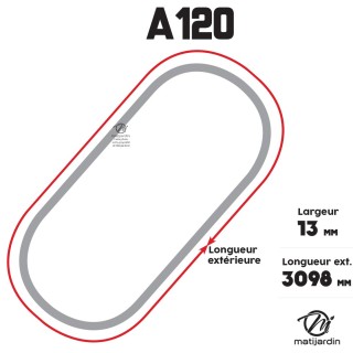 Courroie tondeuse Trapézoïdale A120 - 13 mm x 3098 mm