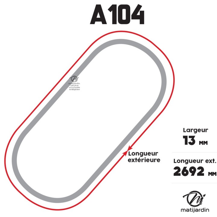 Courroie tondeuse Trapézoïdale A104 - 13 mm x 2692 mm
