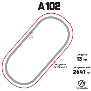 Courroie tondeuse Trapézoïdale A102 - 13 mm x 2641 mm