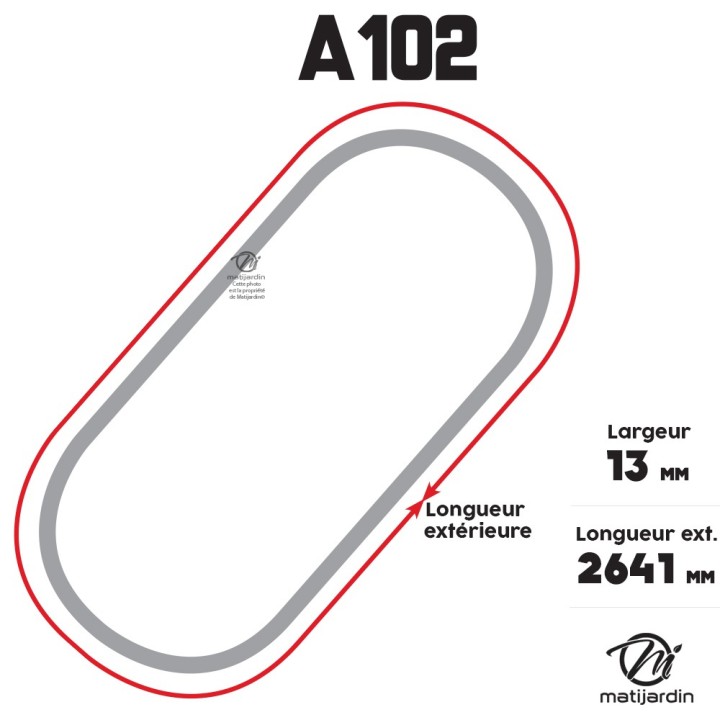 Courroie tondeuse Trapézoïdale A102 - 13 mm x 2641 mm