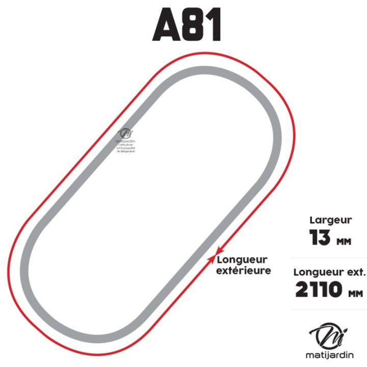 Courroie tondeuse Trapézoïdale A81 - 13 mm x 2110 mm