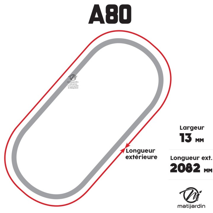 Courroie tondeuse Trapézoïdale A80 - 13 mm x 2082 mm