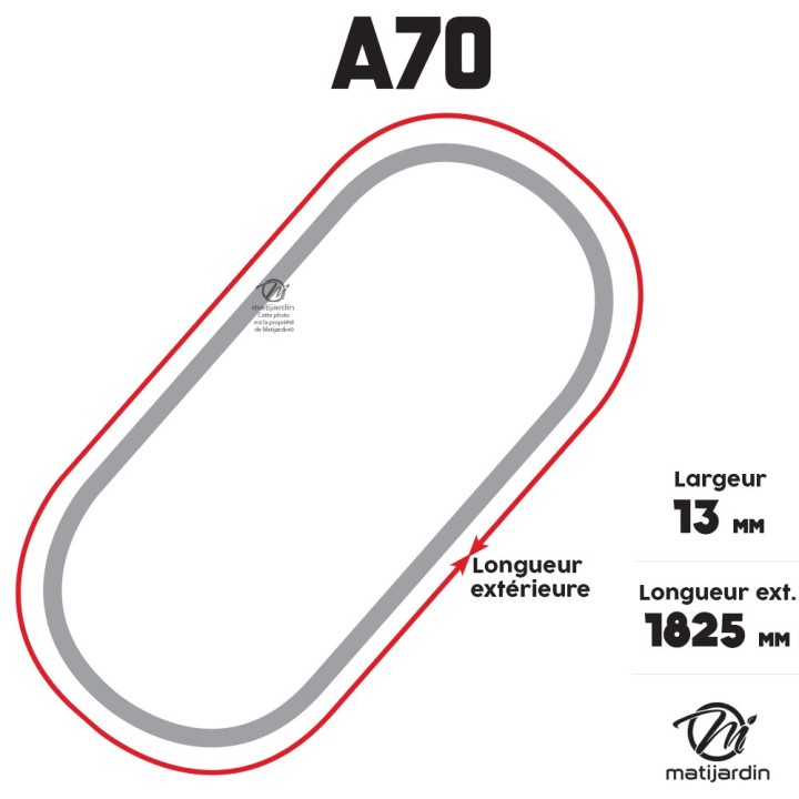 Courroie tondeuse Trapézoïdale A70 - 13 mm x 1825 mm