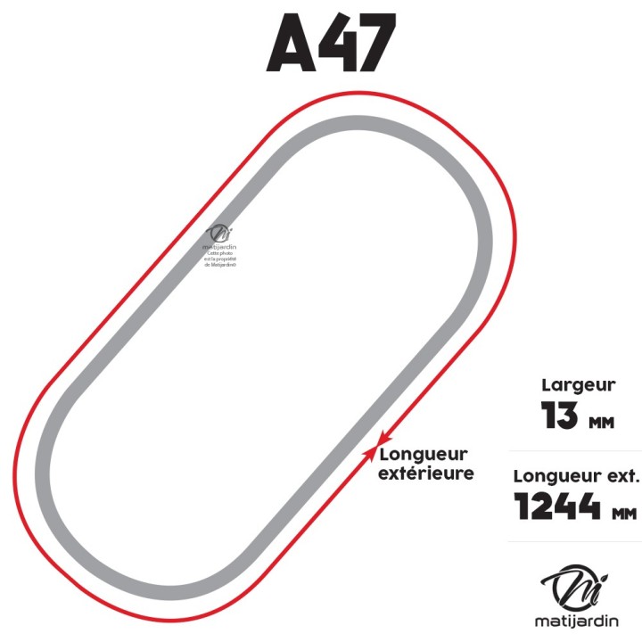 Courroie tondeuse Trapézoïdale A47 - 13 mm x 1244 mm