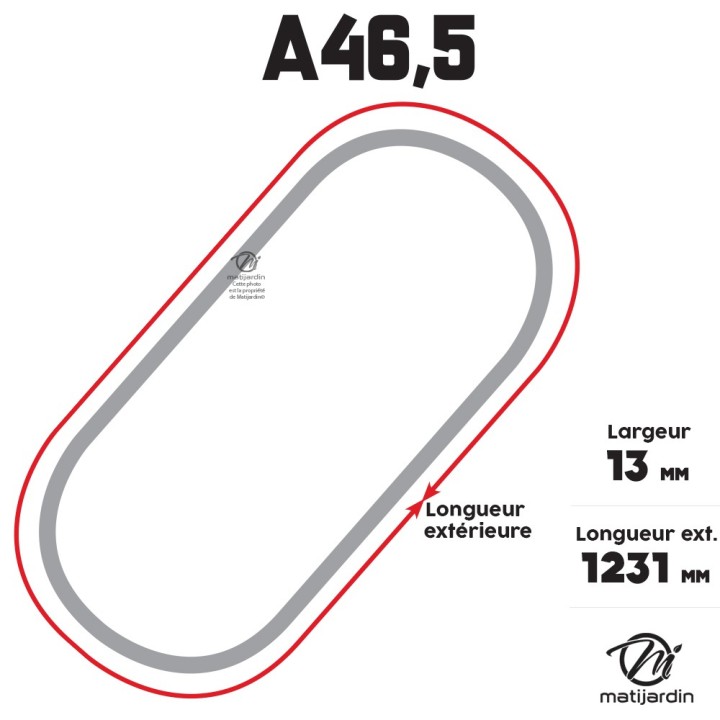 Courroie tondeuse Trapézoïdale A46,5 - 13 mm x 1231 mm