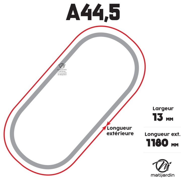 Courroie tondeuse Trapézoïdale A44,5 - 13 mm x 1180 mm