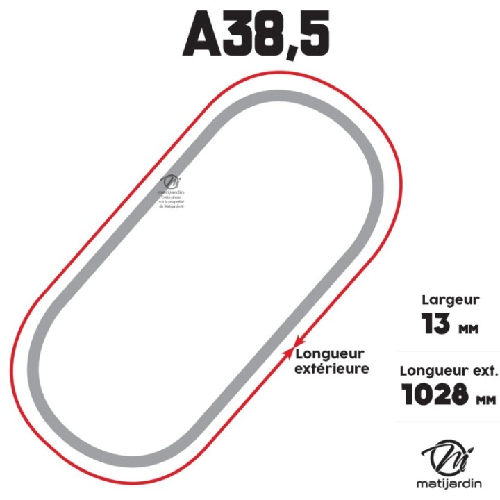 Courroie tondeuse Trapézoïdale A38,5 - 13 mm x 1028 mm