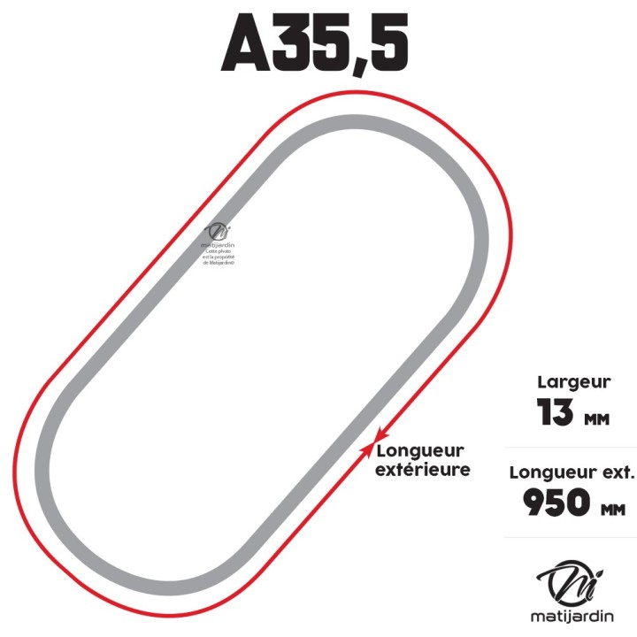 Courroie tondeuse Trapézoïdale A35,5 - 13 mm x 950 mm