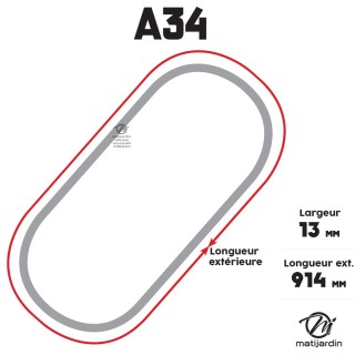 Courroie tondeuse Trapézoïdale A34 - 13 mm x 914 mm