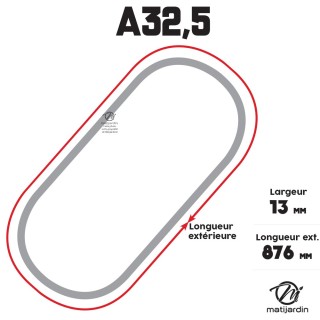 Courroie tondeuse Trapézoïdale A32,5 - 13 mm x 876 mm