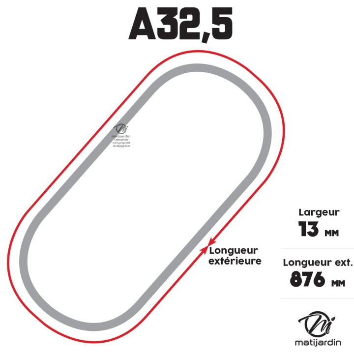 Courroie tondeuse Trapézoïdale A32,5 - 13 mm x 876 mm