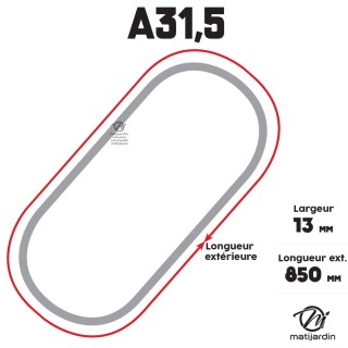 Courroie tondeuse Trapézoïdale A31,5 - 13 mm x 850 mm