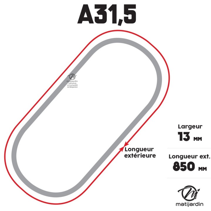 Courroie tondeuse Trapézoïdale A31,5 - 13 mm x 850 mm