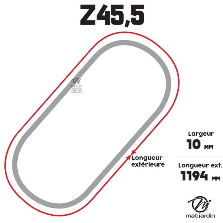 Courroie tondeuse Trapézoïdale Z45,5 - 10 mm x 1194 mm