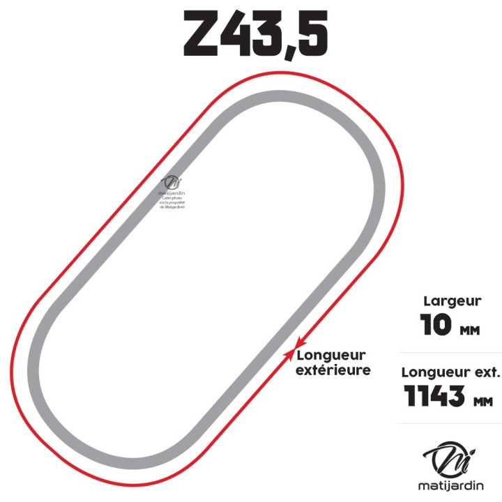 Courroie tondeuse Trapézoïdale Z43,5 - 10 mm x 1143 mm