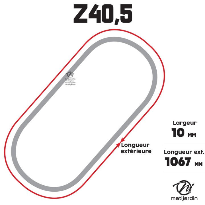 Courroie tondeuse Trapézoïdale Z40,5 - 10 mm x 1067 mm