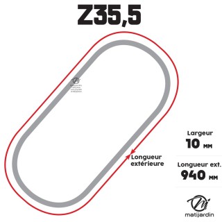 Courroie tondeuse Trapézoïdale Z35,5 - 10 mm x 940 mm