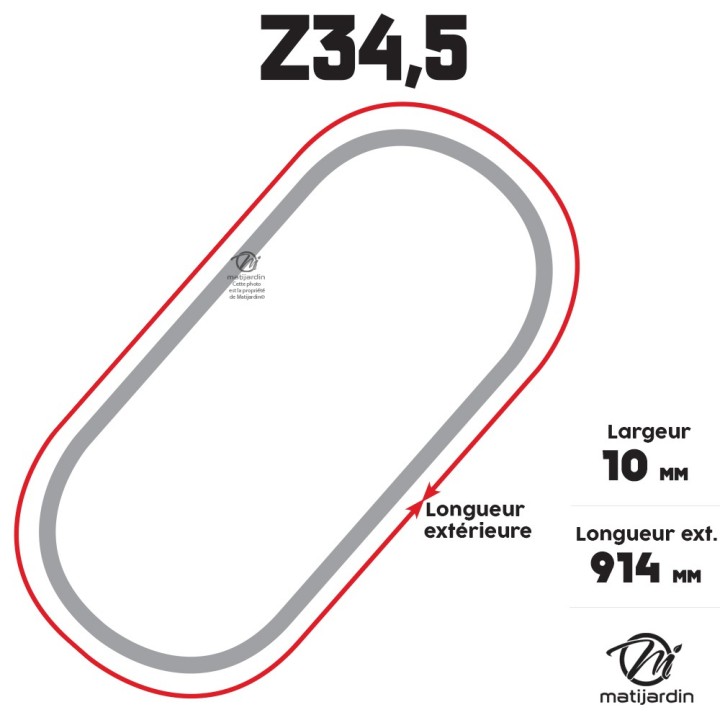 Courroie tondeuse Trapézoïdale Z34,5 - 10 mm x 914 mm
